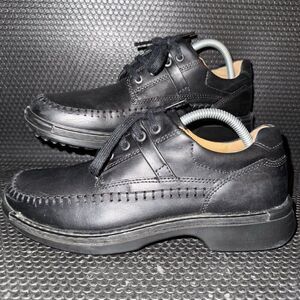 Ecco Fusion Moc Toe Oxford Black Leather Shoes Sneakers Mens Size 7 (41)